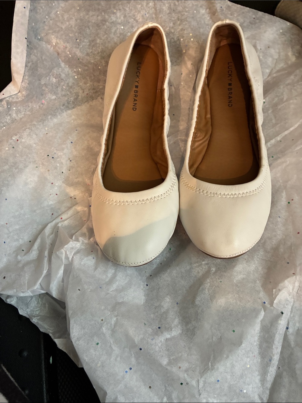 Lucky Brand Ivory Ballet Flats